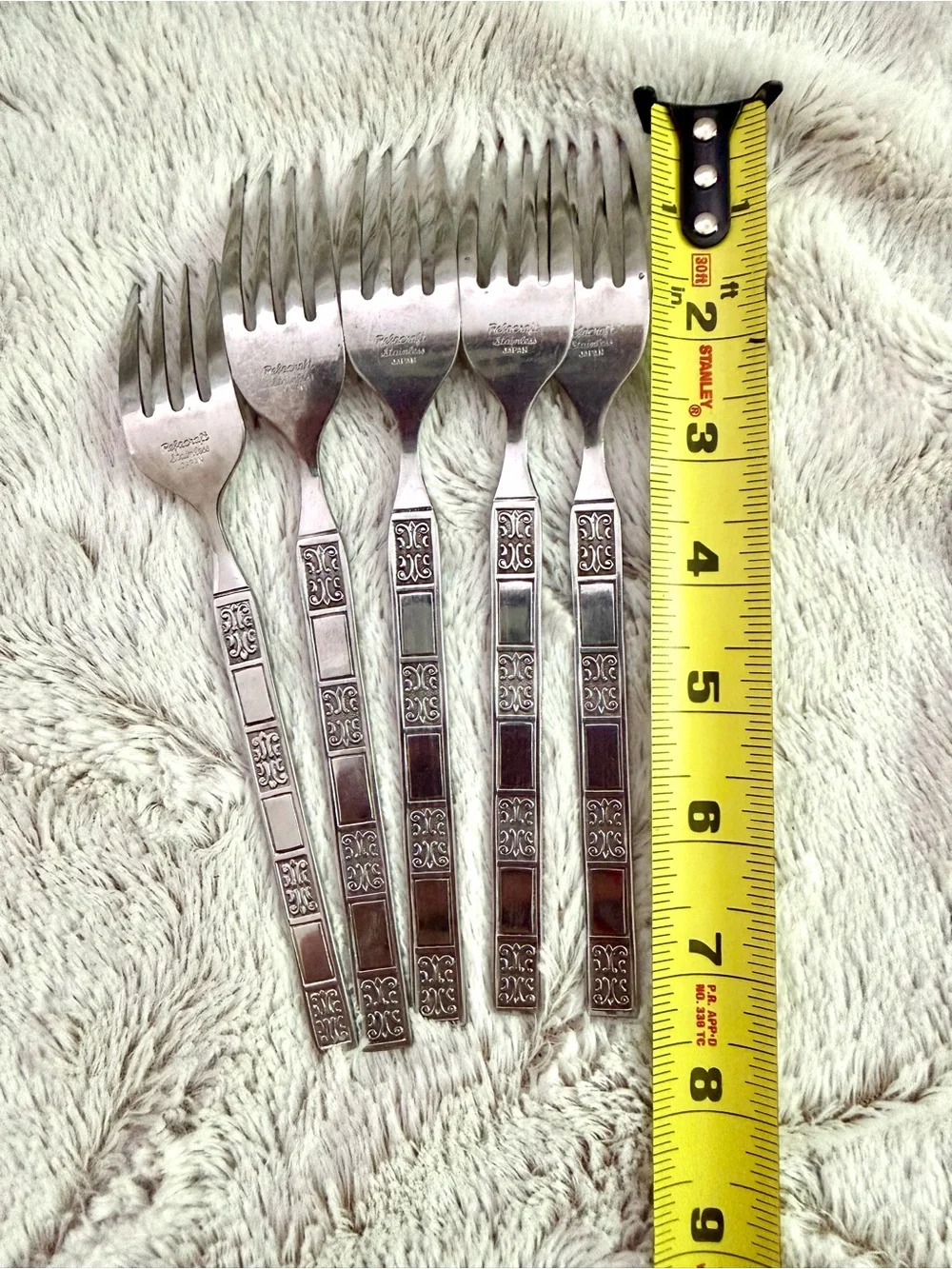 Vintage 1970 Rebacraft stainless steel forks set of 4 with bonus small fork